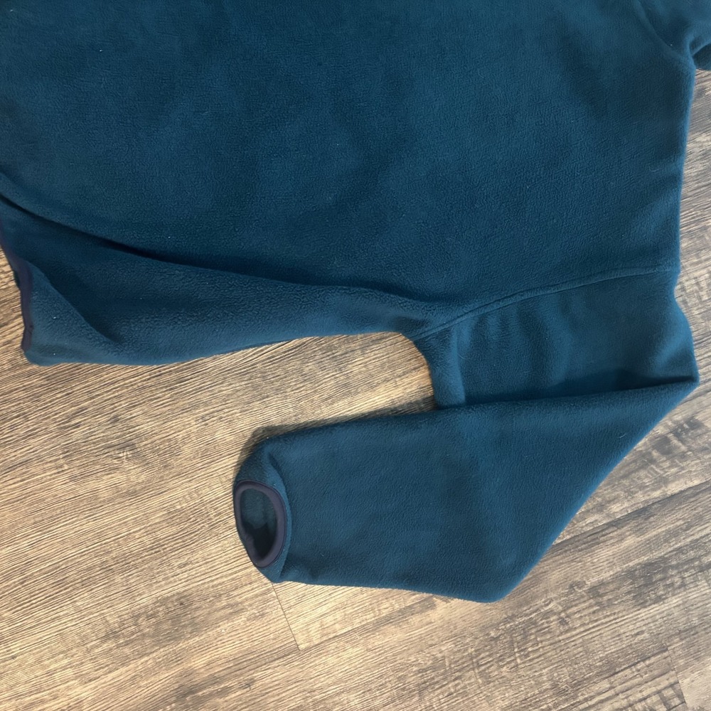 Vintage Sierra Sports Fleece Pullover Mens XL Teal Green Mock Neck Warm Layer - Picture 10 of 11